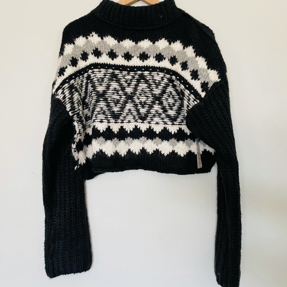 Free People NWT onyx combo crop sweater - Picture 5 of 8